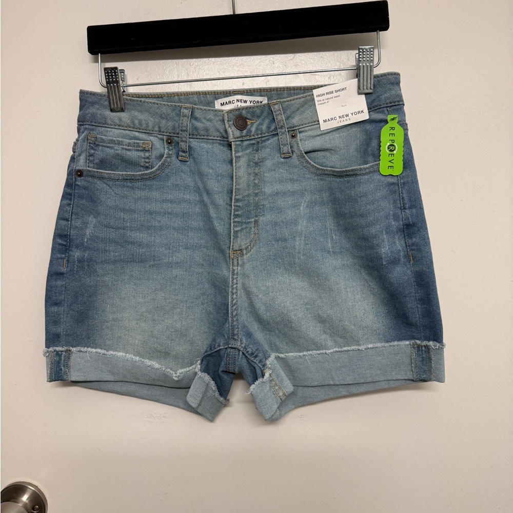 Marc New York Women's High Rise Short Medium Wash